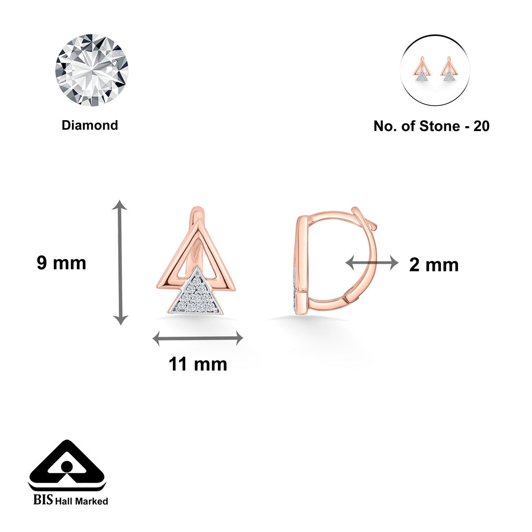 Pyramid Gleam Diamond & Gold Hoops & Huggies Earrings for Women