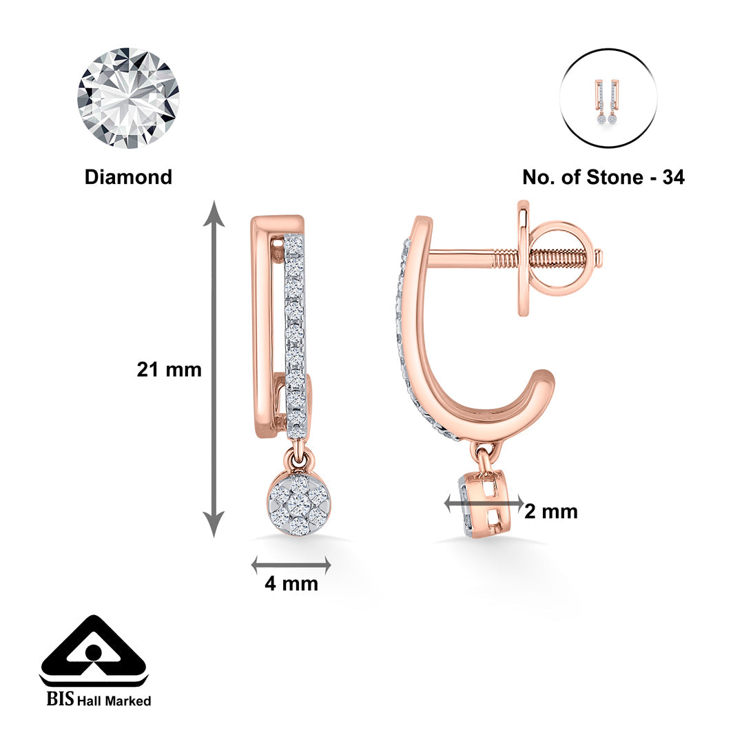 Dangleva Halo Diamond & Gold Hoops & Huggies Earrings for Women