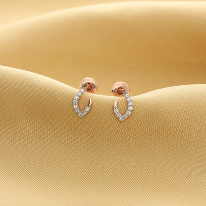 Elara Spiral Diamond & Gold Stud Earrings for Women