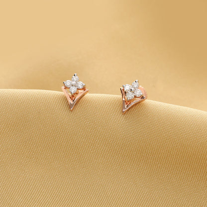 Floretta Frame Diamond & Gold Stud Earrings for Women