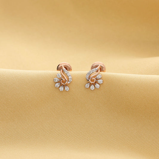 Velin Gleam Diamond & Gold Stud Earrings for Women