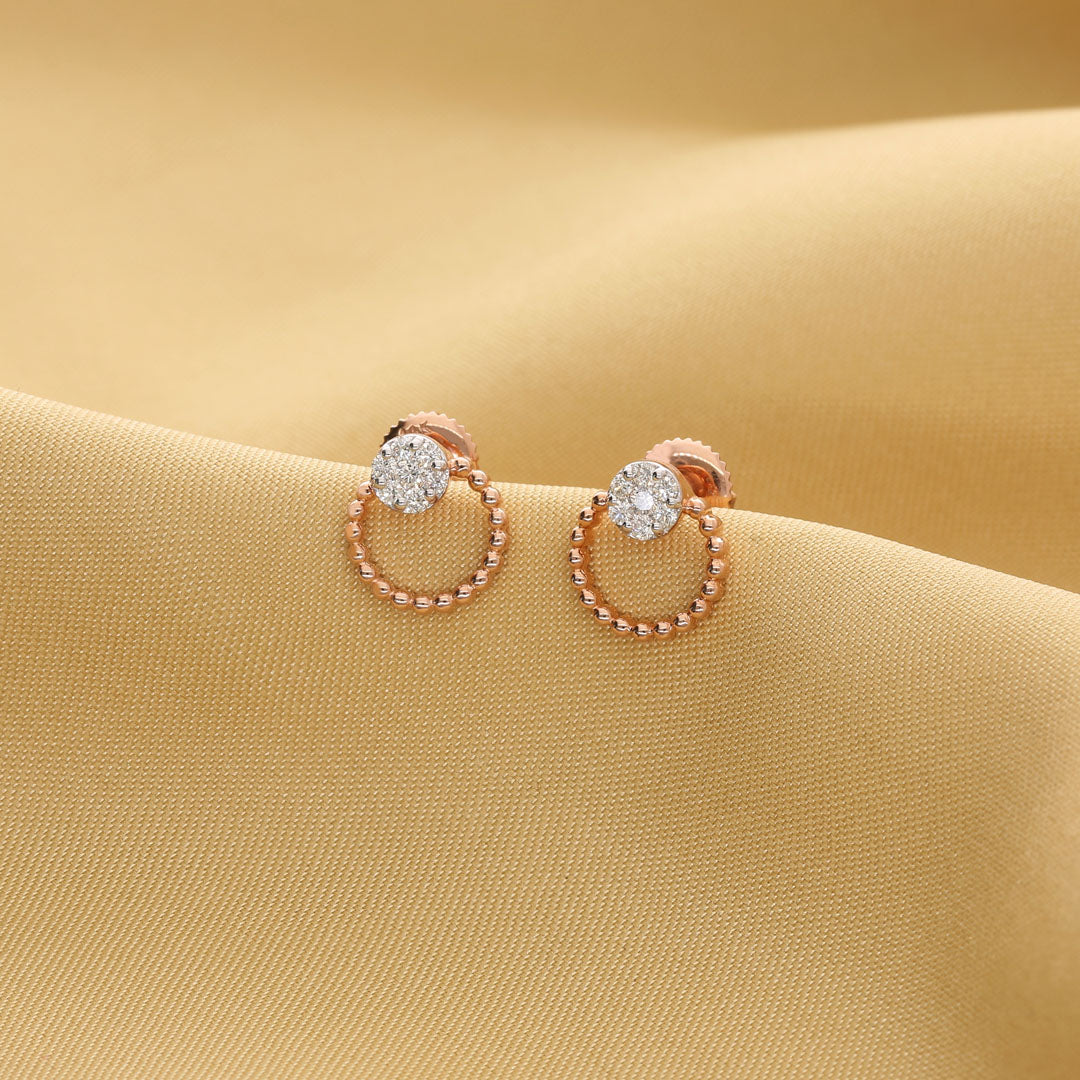 Solvia Muse Diamond & Gold Stud Earrings for Women