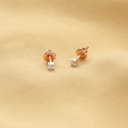 Cirqura Halo Diamond & Gold Stud Earrings for Women