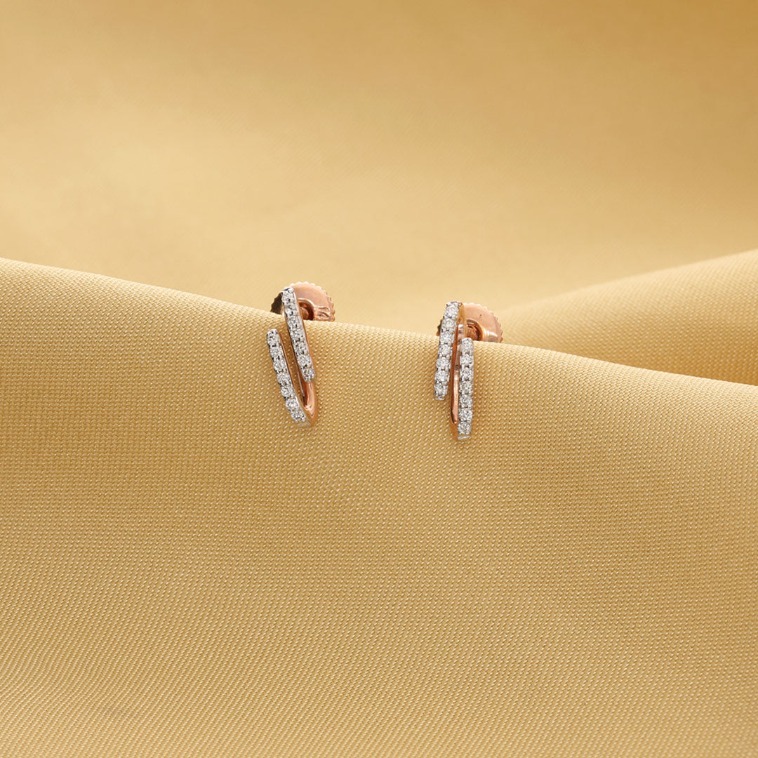 Ivora Halo Diamond & Gold Stud Earrings for Women