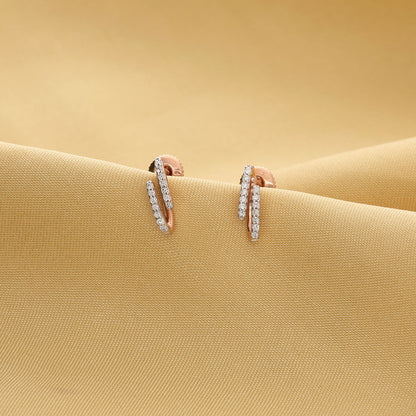 Ivora Halo Diamond & Gold Stud Earrings for Women