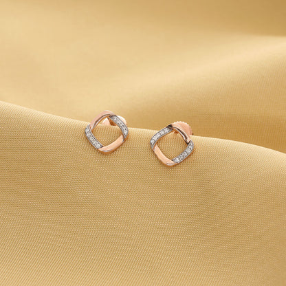 Lume Facet Diamond & Gold Stud Earrings for Women