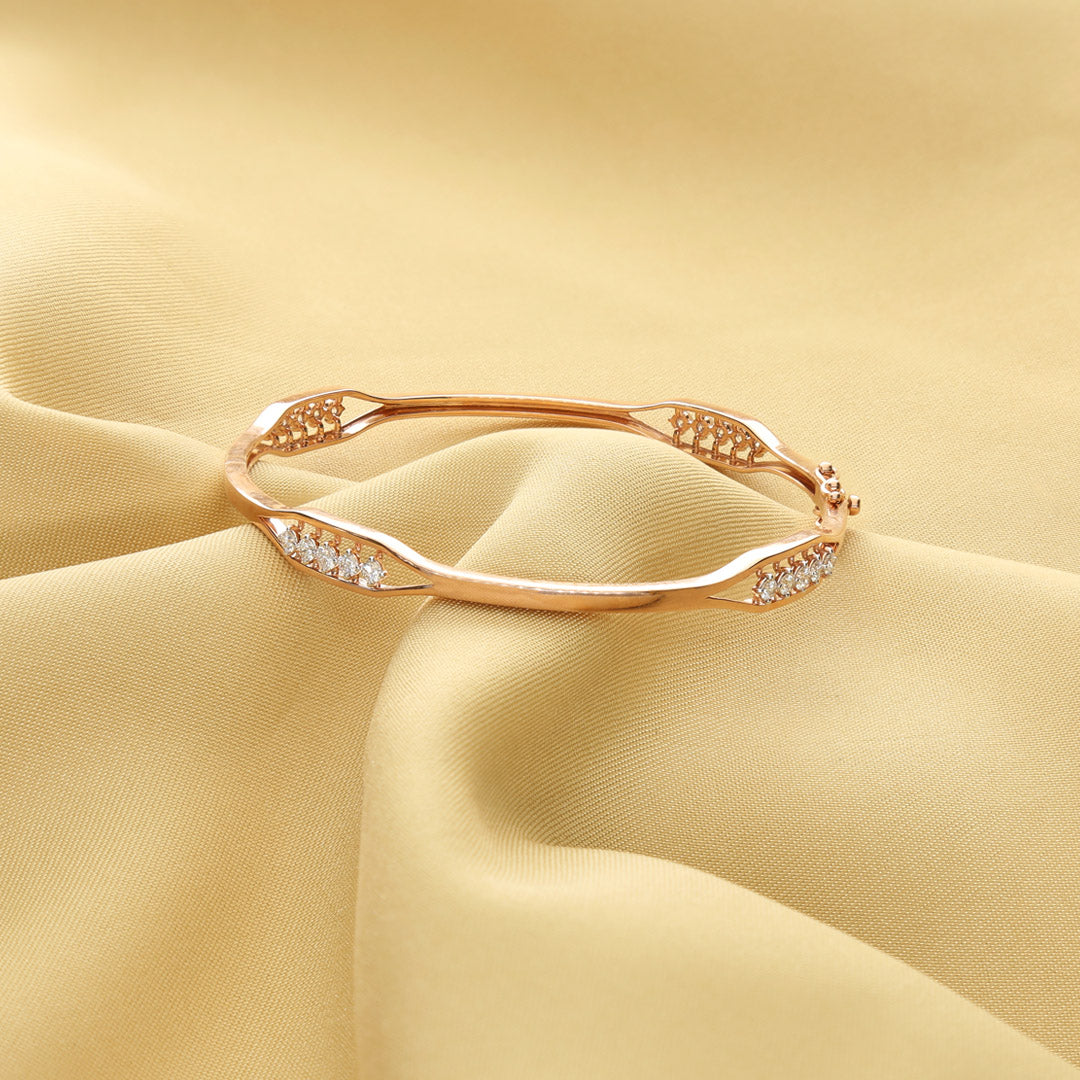 Velvet Weave Diamond & Gold Bangles for Women