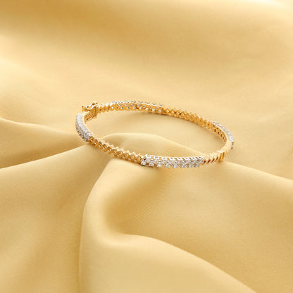 Aura Spark Diamond & Gold Bangles for Women