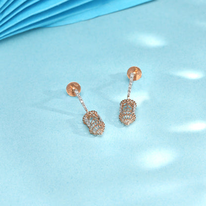 Spiral Drift Diamond & Gold Drops & Danglers Earrings for Women