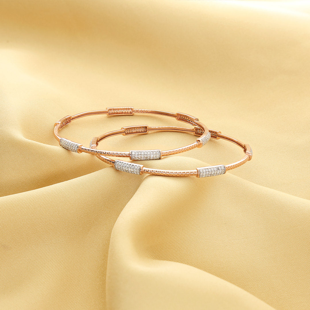 Luxe Motion Diamond & Gold Bangles for Women
