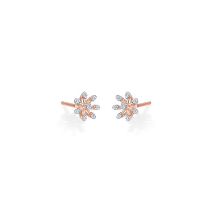 Petite Bloom Diamond & Gold Stud Earrings for Women