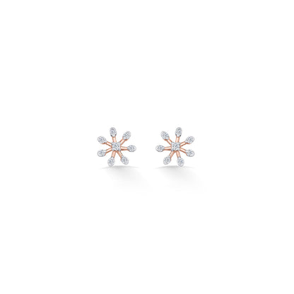 Petite Bloom Diamond & Gold Stud Earrings for Women