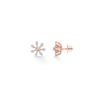 Petite Bloom Diamond & Gold Stud Earrings for Women