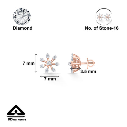 Petite Bloom Diamond & Gold Stud Earrings for Women