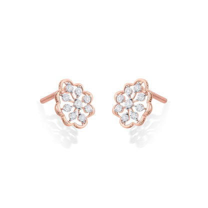 Celestial Muse Diamond & Gold Stud Earrings for Women