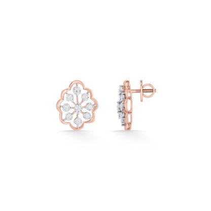 Celestial Muse Diamond & Gold Stud Earrings for Women