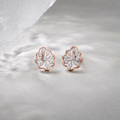 Celestial Muse Diamond & Gold Stud Earrings for Women