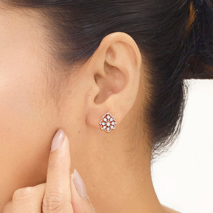 Celestial Muse Diamond & Gold Stud Earrings for Women