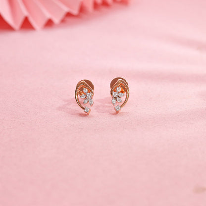 Veloura Glow Diamond & Gold Stud Earrings for Women