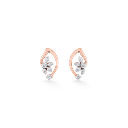 Veloura Glow Diamond & Gold Stud Earrings for Women
