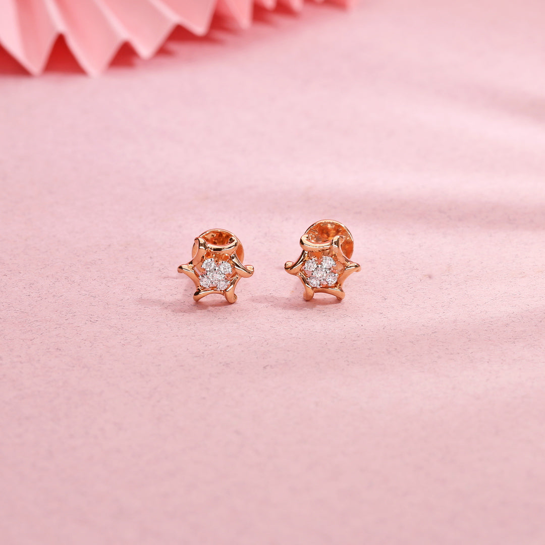 Endless Radiance Diamond & Gold Stud Earrings for Women
