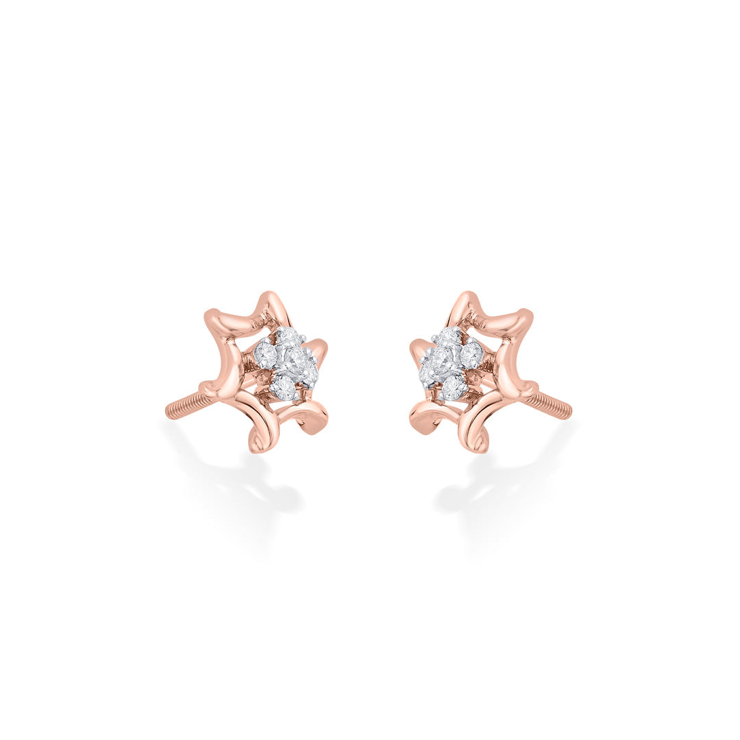 Endless Radiance Diamond & Gold Stud Earrings for Women