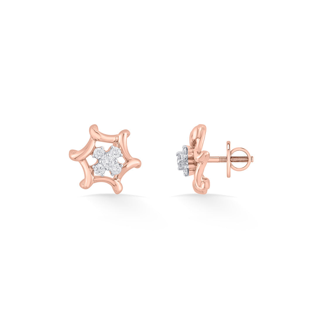 Endless Radiance Diamond & Gold Stud Earrings for Women