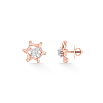 Endless Radiance Diamond & Gold Stud Earrings for Women