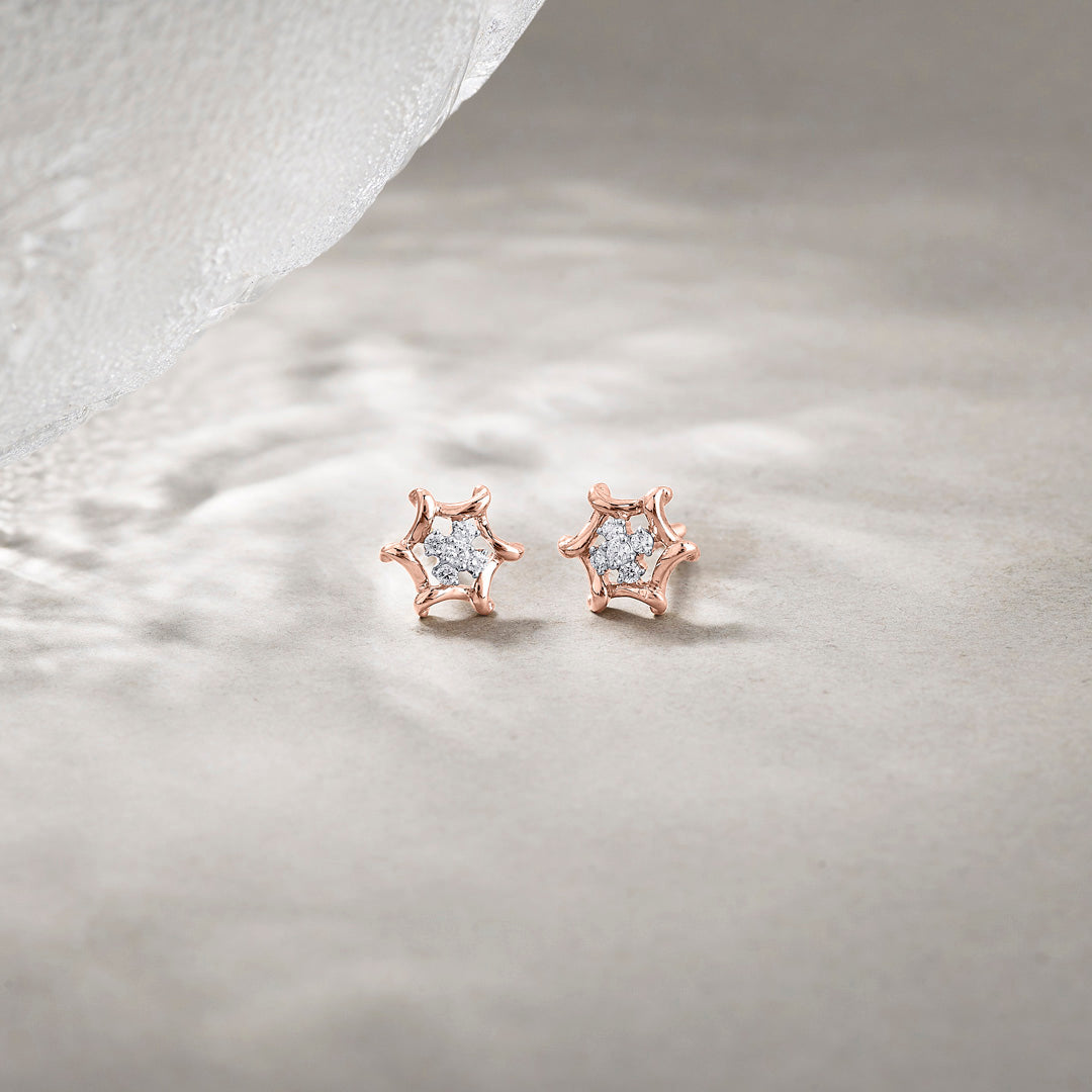 Endless Radiance Diamond & Gold Stud Earrings for Women