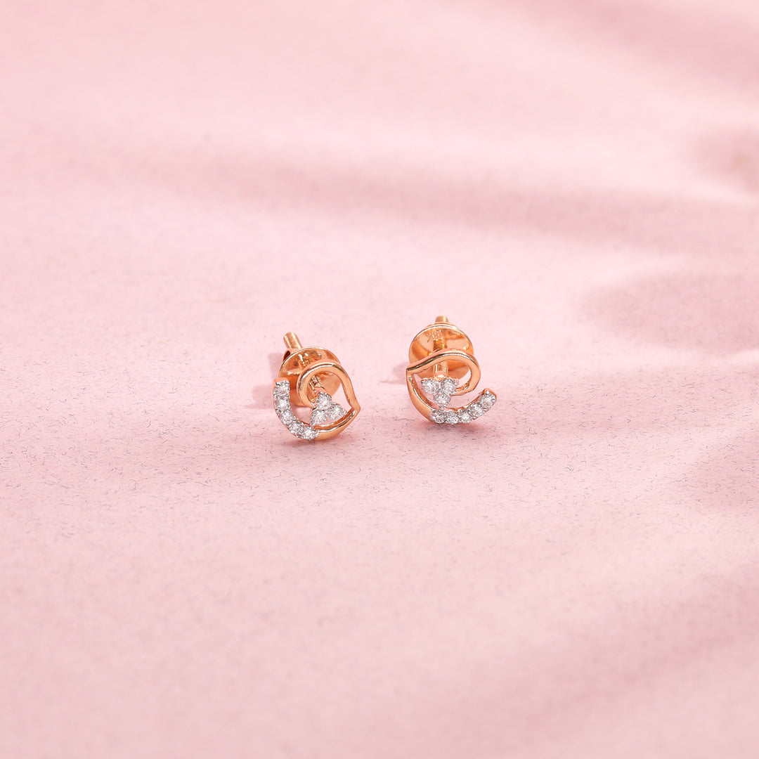 Lumina Halo Diamond & Gold Stud Earrings for Women