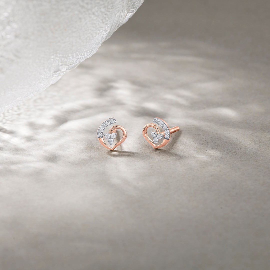 Lumina Halo Diamond & Gold Stud Earrings for Women