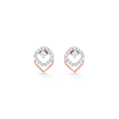 Whisper Glow Diamond & Gold Stud Earrings for Women