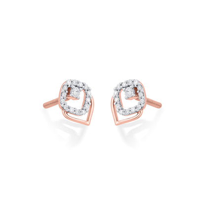 Whisper Glow Diamond & Gold Stud Earrings for Women