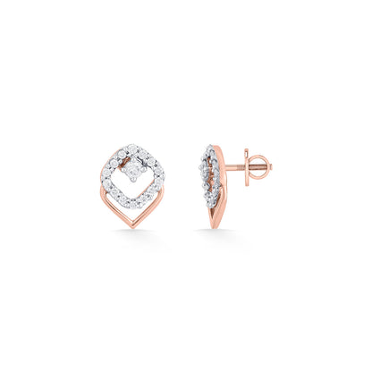 Whisper Glow Diamond & Gold Stud Earrings for Women