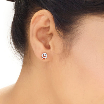 Whisper Glow Diamond & Gold Stud Earrings for Women