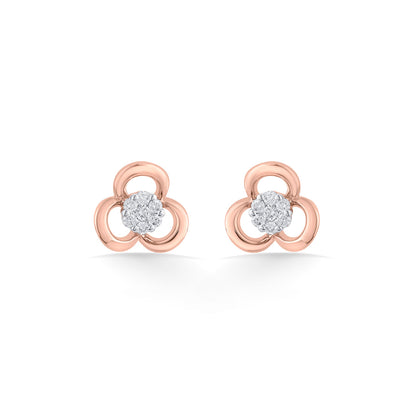 Bloom Lustre Diamond & Gold Stud Earrings for Women