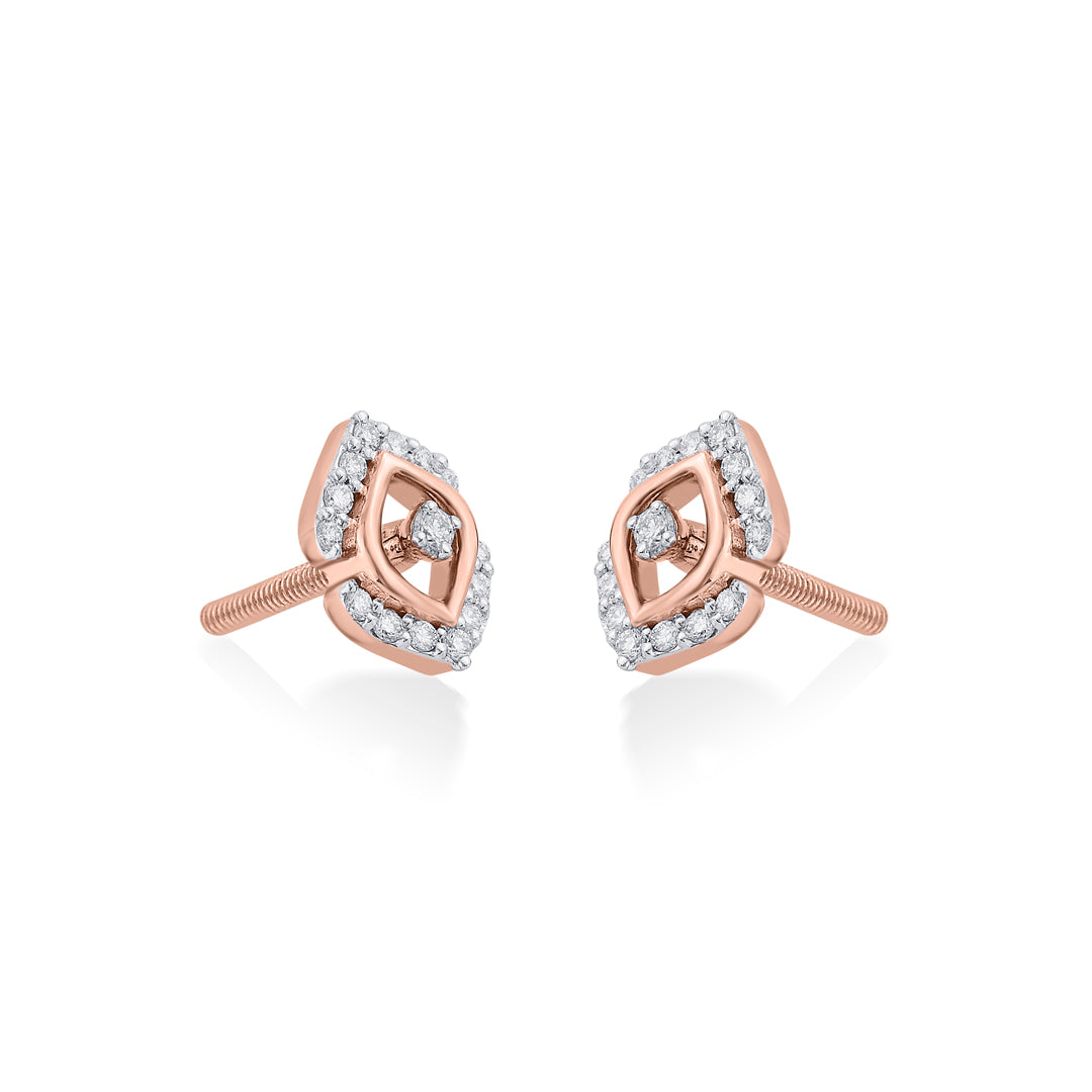 Prismelle Diamond & Gold Stud Earrings for Women
