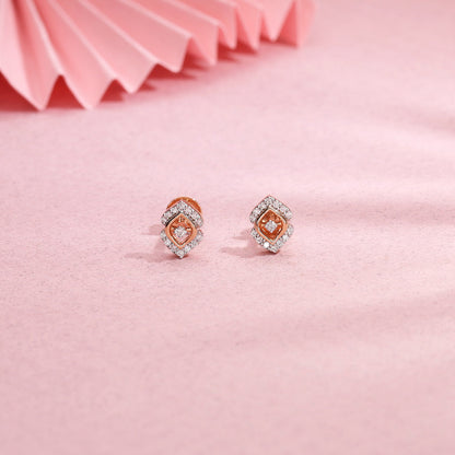 Prismelle Diamond & Gold Stud Earrings for Women