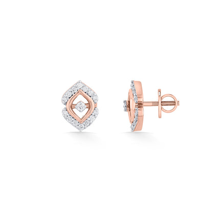 Prismelle Diamond & Gold Stud Earrings for Women