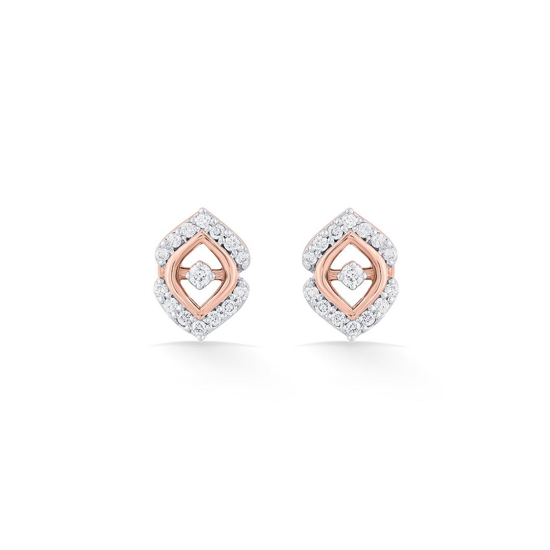 Prismelle Diamond & Gold Stud Earrings for Women