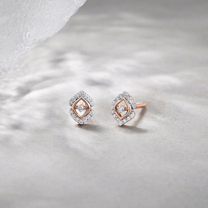 Prismelle Diamond & Gold Stud Earrings for Women