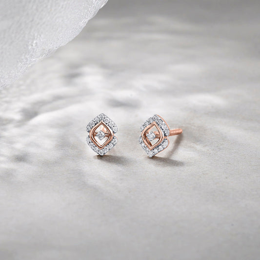Prismelle Diamond & Gold Stud Earrings for Women