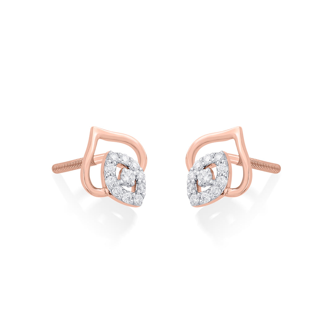 Aurora Gleam Diamond & Gold Stud Earrings for Women