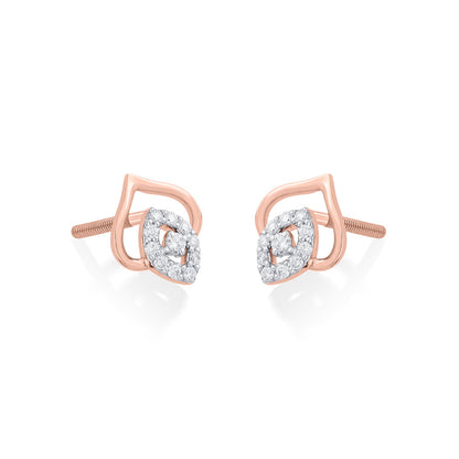 Aurora Gleam Diamond & Gold Stud Earrings for Women