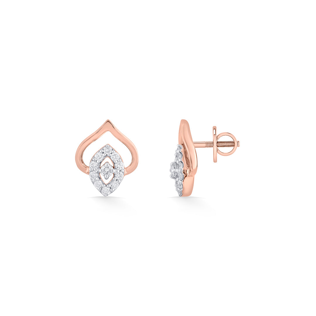 Aurora Gleam Diamond & Gold Stud Earrings for Women