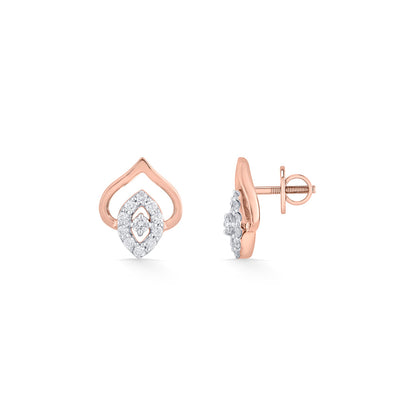 Aurora Gleam Diamond & Gold Stud Earrings for Women