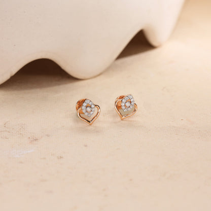 Aurora Gleam Diamond & Gold Stud Earrings for Women