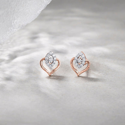 Aurora Gleam Diamond & Gold Stud Earrings for Women