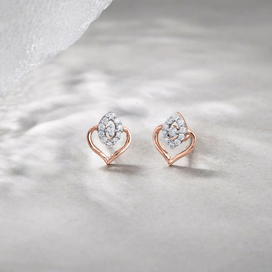 Aurora Gleam Diamond & Gold Stud Earrings for Women