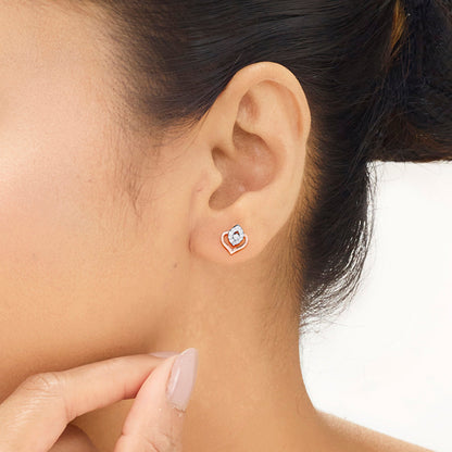 Aurora Gleam Diamond & Gold Stud Earrings for Women